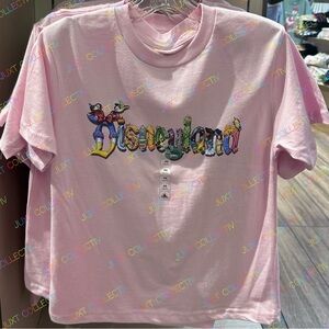 Disneyland Resort Logo Princess Character Letter Pink Kids Youth Graphic T-Shirt